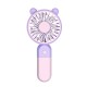 2024 cross-border USB small fan handheld rechargeable mini cartoon with stand desktop electric fan can be printed with logo