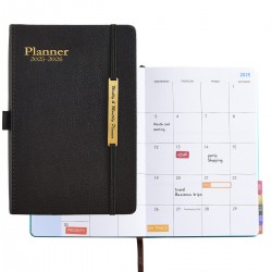 Amazon 2025-2026 planner, schedule book, 18-month imitation leather English calendar, weekly planner