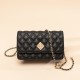 Fashionable diamond chain bag for women, Korean style, easy 2025 Spring and Summer New Single Shoulder Crossbody Lock Small Square Bag Trend