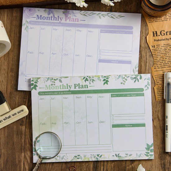 Flower Language Fantasy Student Study Schedule Book Amazon creative stationery notepad plan book