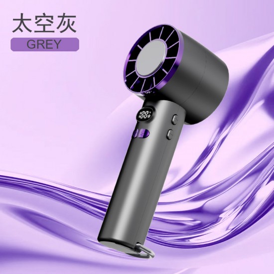 New cross-border hot-selling ice high-speed handheld fan USB charging digital display portable violent turbine outdoor fan