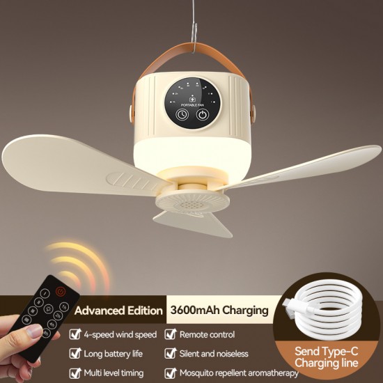 Multi-functional Wireless Mini Ceiling Fan Quiet Small Fan