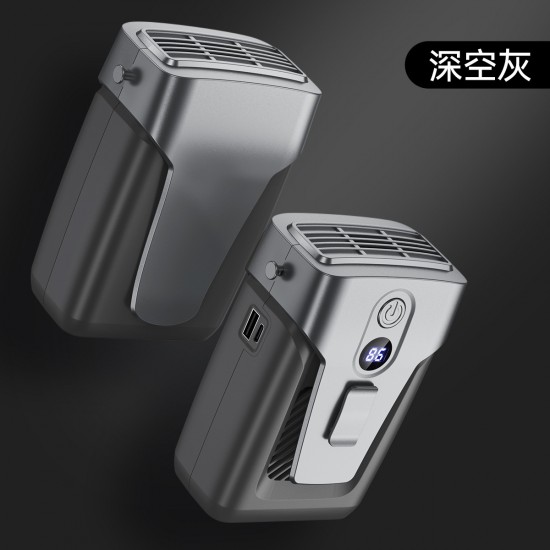 12000mAh outdoor waist hanging fan construction site portable high wind leafless hanging neck fan portable small fan