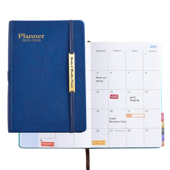 Amazon 2025-2026 planner, schedule book, 18-month imitation leather English calendar, weekly planner