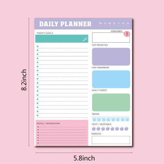 Amazon English daily weekly and monthly tearable simple ins style self-discipline schedule time management plan note book