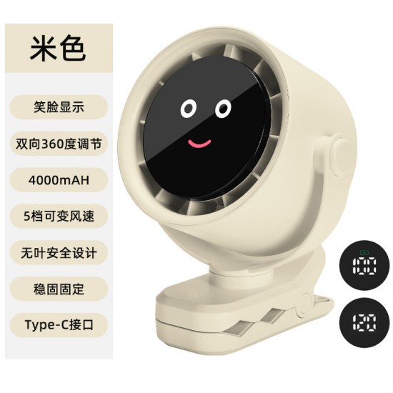 2025 cross-border wall-mounted usb clip fan mini portable charging desktop student dormitory small fan clip fan