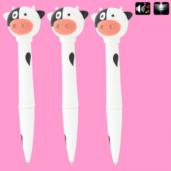 Stationery supplies sound and light cow electronic pen office supplies cartoon pen durable