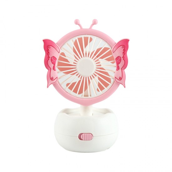 Cross-border new desktop multi-angle adjustable mini portable USB charging silent cartoon butterfly small fan