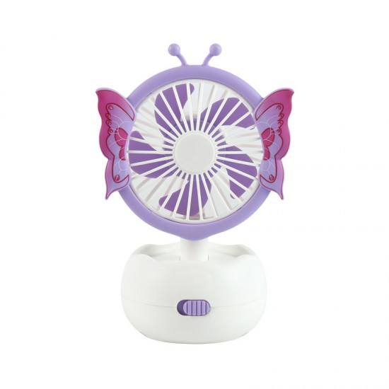 Cross-border new desktop multi-angle adjustable mini portable USB charging silent cartoon butterfly small fan
