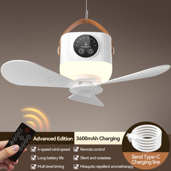 Multi-functional Wireless Mini Ceiling Fan Quiet Small Fan