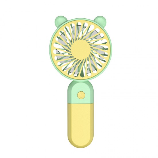 2024 cross-border USB small fan handheld rechargeable mini cartoon with stand desktop electric fan can be printed with logo
