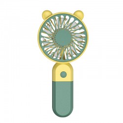 2024 cross-border USB small fan handheld rechargeable mini cartoon with stand desktop electric fan can be printed with logo