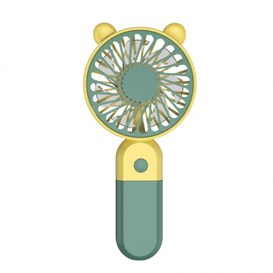 2024 cross-border USB small fan handheld rechargeable mini cartoon with stand desktop electric fan can be printed with logo
