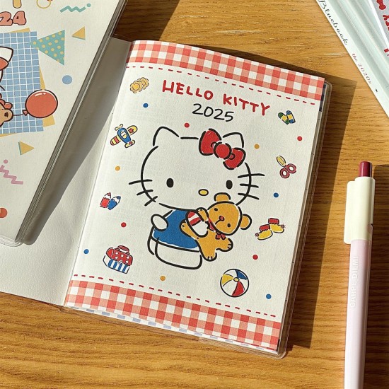 2025 Hello Kitty Schedule Book Cute Illustration A6 Weekly Plan Book Student Diary Notebook