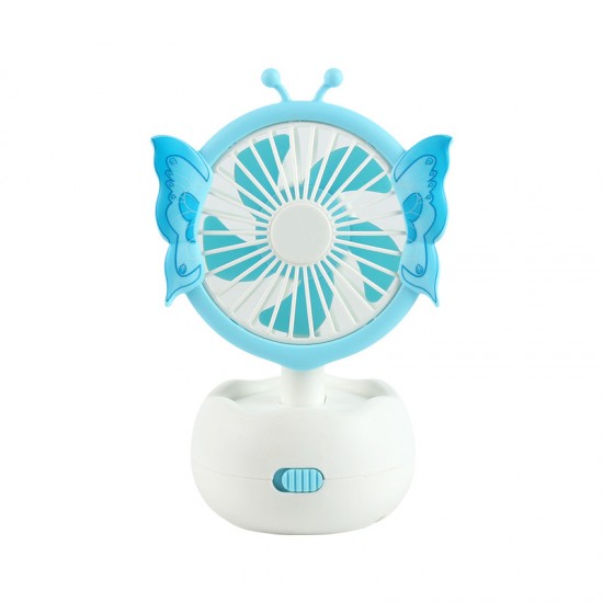 Cross-border new desktop multi-angle adjustable mini portable USB charging silent cartoon butterfly small fan